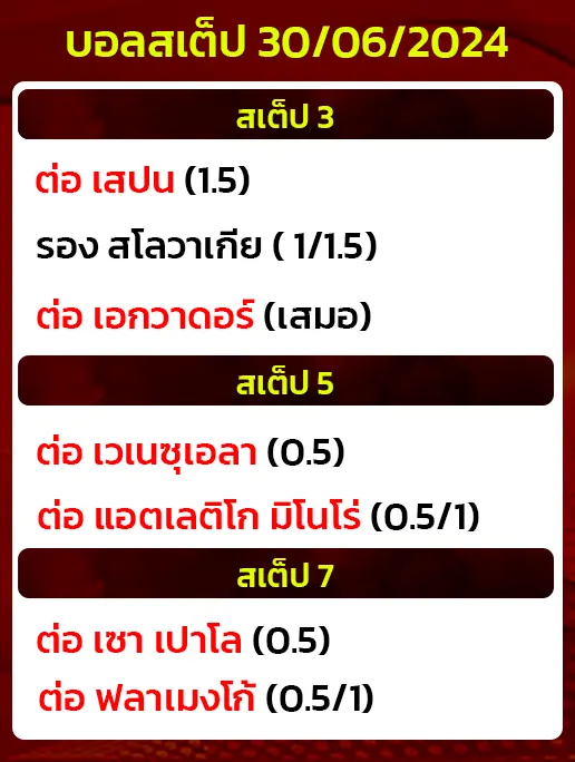 บอลสเต็ป 30/06/2024