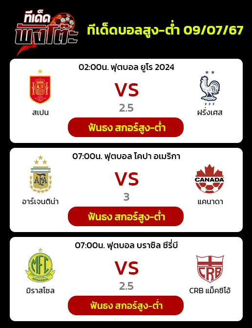 สเปน vs ฝรั่งเศส-อาร์เจนตินา vs แคนาดา-มิราสโซล vs คลับ เด เรกาตาส